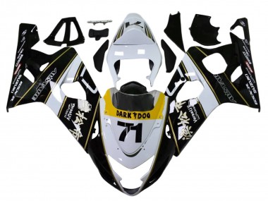 White Black Yellow Dark Dog 71 2004-2005 Suzuki GSXR 600 / GSXR 750 Motorcycle Fairings