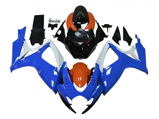 White Blue Orange Black 2004-2005 Suzuki GSXR 600 / GSXR 750 Motorcycle Fairings