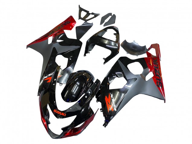 Black Grey Red 2004-2005 Suzuki GSXR 600 / GSXR 750 Motorcycle Fairings