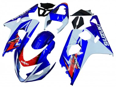 White Blue Red 2004-2005 Suzuki GSXR 600 / GSXR 750 Motorcycle Fairing