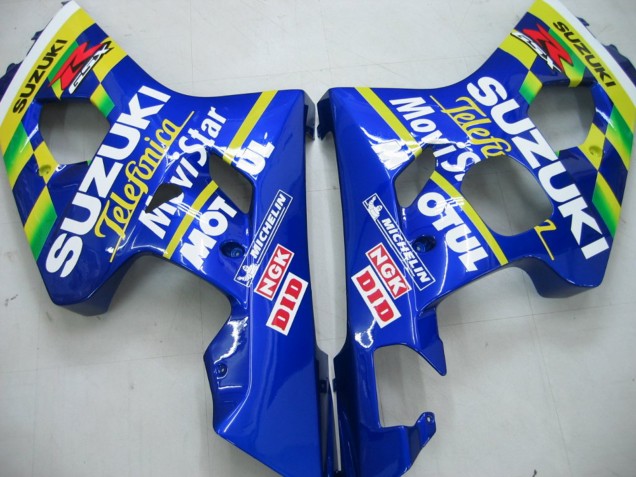 Blue White Yellow Green Telefonica Motul MoviStar 2004-2005 Suzuki GSXR 600 / GSXR 750 Motorcycle Fairings