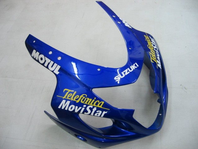 Blue White Yellow Green Telefonica Motul MoviStar 2004-2005 Suzuki GSXR 600 / GSXR 750 Motorcycle Fairings