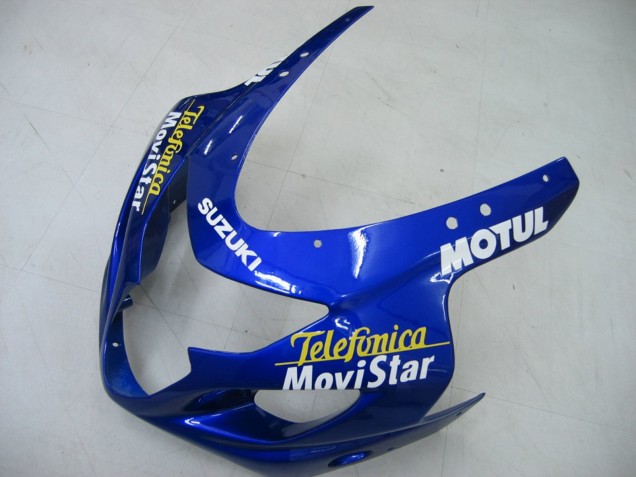 Blue White Yellow Green Telefonica Motul MoviStar 2004-2005 Suzuki GSXR 600 / GSXR 750 Motorcycle Fairings