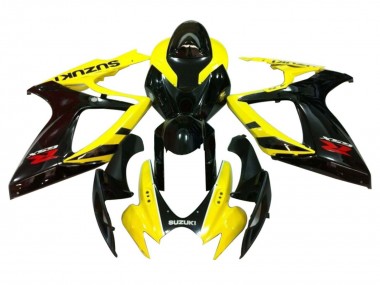 Yellow Glossy Black Red 2006-2007 Suzuki GSXR 600 / GSXR 750 Motorcycle Fairings