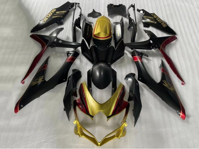 Gold Matte Black Red 2006-2007 Suzuki GSXR 600 / GSXR 750 Motorcycle Fairings