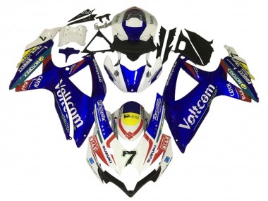 White Blue Yellow Red Voltcom 2006-2007 Suzuki GSXR 600 / GSXR 750 Motorcycle Fairings