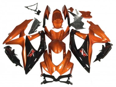 Orange Glossy Black 2008-2010 Suzuki GSXR 600 / GSXR 750 Motorcycle Fairing