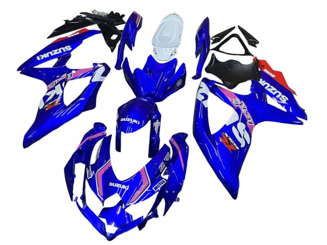White Blue Pink Ecstar Motul 2008-2010 Suzuki GSXR 600 / GSXR 750 Motorcycle Fairings