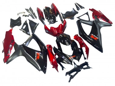 Red Glossy Black 2008-2010 Suzuki GSXR 600 / GSXR 750 Motorcycle Fairing
