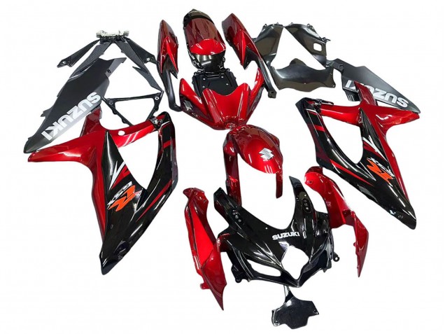 Red Glossy Black 2008-2010 Suzuki GSXR 600 / GSXR 750 Motorcycle Fairings