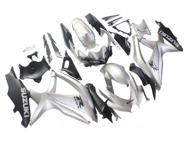 Silver Matte Black 2008-2010 Suzuki GSXR 600 / GSXR 750 Motorcycle Fairings