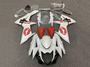 White Red Lipstick 2008-2010 Suzuki GSXR 600 / GSXR 750 Motorcycle Fairings