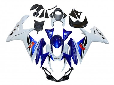 White Blue Red 2011-2024 Suzuki GSXR 600 / GSXR 750 Motorcycle Fairing