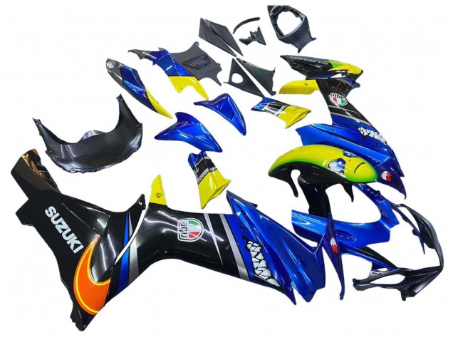 Blue Yellow 2011-2024 Suzuki GSXR 600 / GSXR 750 Motorcycle Fairings