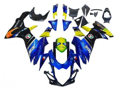 Blue Yellow 2011-2024 Suzuki GSXR 600 / GSXR 750 Motorcycle Fairings