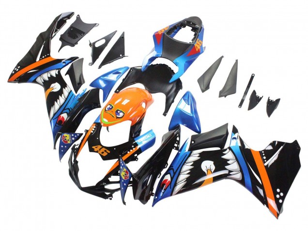 Light Blue Orange Black White Shark 46 2011-2024 Suzuki GSXR 600 / GSXR 750 Motorcycle Fairings