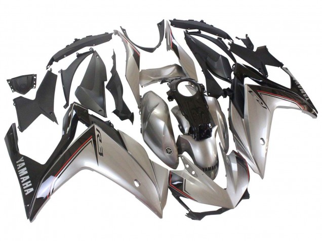 Silver Black 2015-2018 Yamaha YZF R3/R25 Motorcycle Fairings
