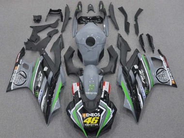 Nardo Grey Green Black ENEOS Monster 46 2015-2018 Yamaha YZF R3/R25 Motorcycle Fairings
