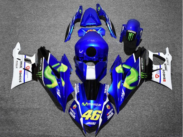 Blue White Green Black Monster MoviStar ENEOS 46 2019-2021 Yamaha YZF R3/R25 Motorcycle Fairings