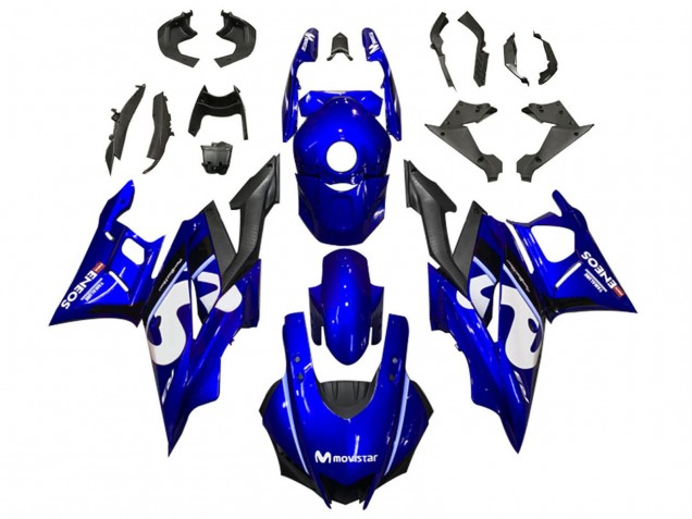 Blue White Black MoviStar ENEOS 2019-2021 Yamaha YZF R3/R25 Motorcycle Fairings