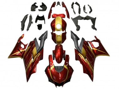 Red Gold Matte Black 2019-2021 Yamaha YZF R3/R25 Motorcycle Fairings