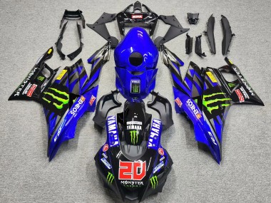 Blue Green Black Monster ENEOS 20 2022-2024 Yamaha YZF R3/R25 Motorcycle Fairings