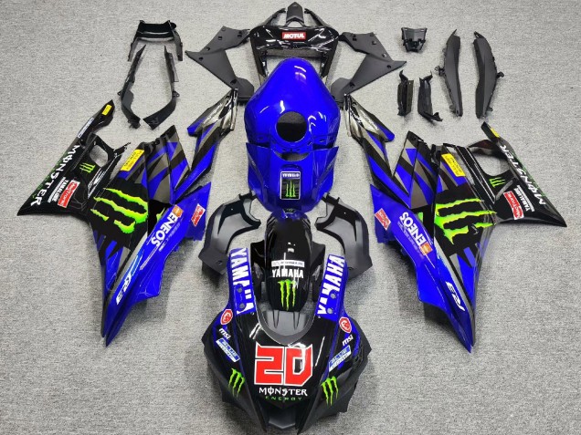 Blue Green Black Monster ENEOS 20 2022-2024 Yamaha YZF R3/R25 Motorcycle Fairings