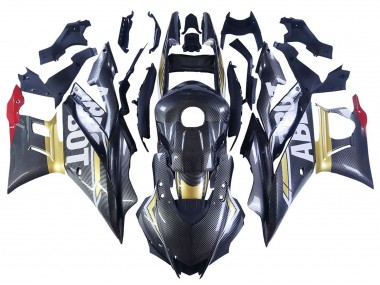 Black Carbon Fiber Style Gold Red ABBOT 2022-2024 Yamaha YZF R3/R25 Motorcycle Fairings