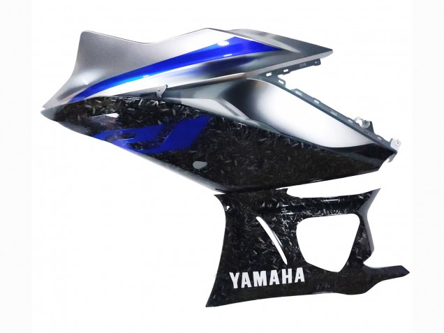 Marble Black Silver Blue Forged Carbon Fiber Style 2022-2024 Yamaha YZF R3/R25 Motorcycle Fairings