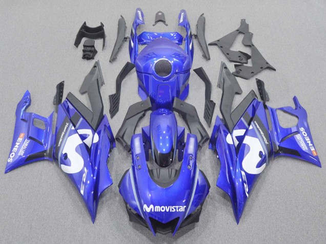 Blue White Black MoviStar ENEOS Yamalube 2022-2024 Yamaha YZF R3/R25 Motorcycle Fairings