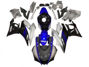 Silver Blue Black Carbon Fiber Style 2022-2024 Yamaha YZF R3/R25 Motorcycle Fairing