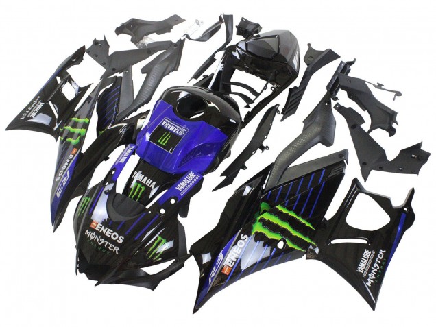 Blue Green Black Monster Yamalube ENEOS 2022-2024 Yamaha YZF R3/R25 Motorcycle Fairings