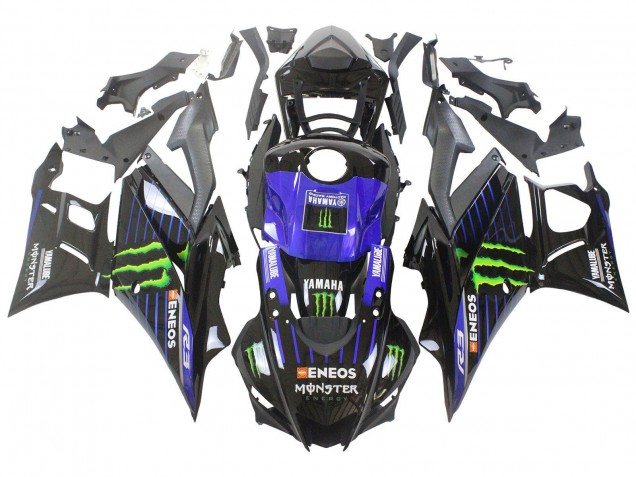 Blue Green Black Monster Yamalube ENEOS 2022-2024 Yamaha YZF R3/R25 Motorcycle Fairings