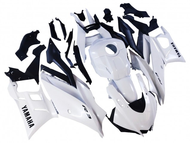 White 2022-2024 Yamaha YZF R3/R25 Motorcycle Fairings