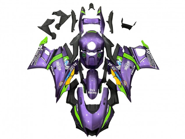 Purple Green Yellow Trick Star EVA Racing 21 2022-2024 Yamaha YZF R3/R25 Motorcycle Fairings