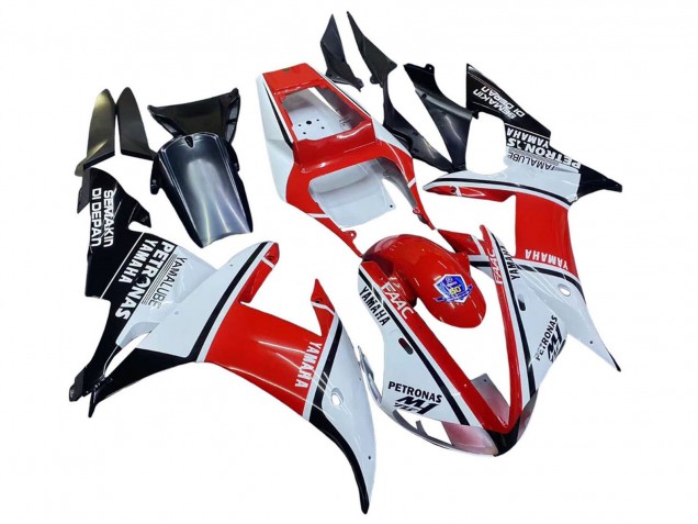 White Red Black Petronas 2002-2003 Yamaha YZF 1000 R1 Motorcycle Fairings