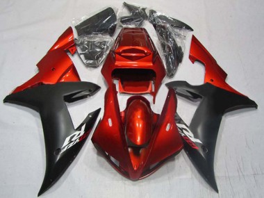 Red Matte Black 2002-2003 Yamaha YZF 1000 R1 Motorcycle Fairings