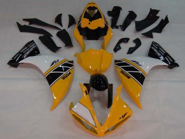 Yellow White Black 2007-2008 Yamaha YZF 1000 R1 Motorcycle Fairings