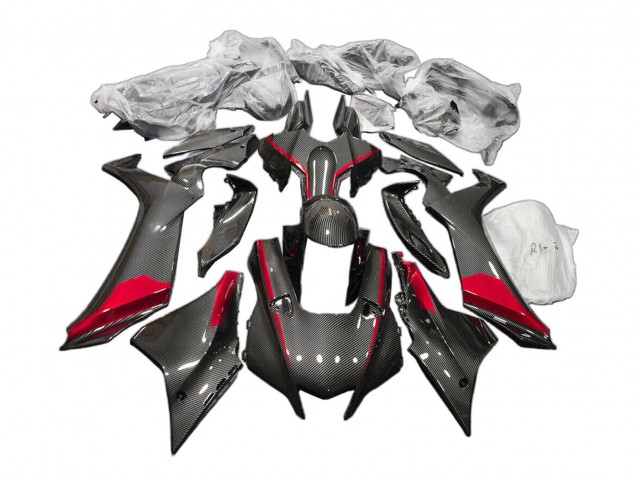 Black Carbon Fiber Red 2020-2025 Yamaha YZF 1000 R1 Motorcycle Fairings