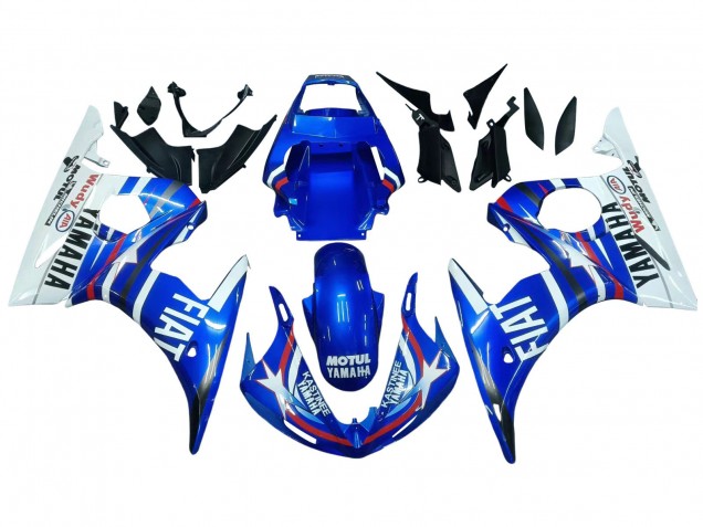White Blue Fiat Motul Kastinee 2006-2009 Yamaha YZF R6S Motorcycle Fairings