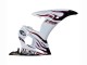 White with Dark Black Flame 2006-2009 Yamaha YZF R6S Motorcycle Fairings