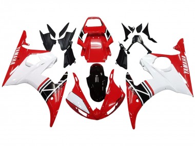 White Red Glossy Black 2006-2009 Yamaha YZF R6S Motorcycle Fairing