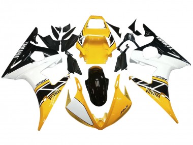 Yellow White Glossy Black 2006-2009 Yamaha YZF R6S Motorcycle Fairings
