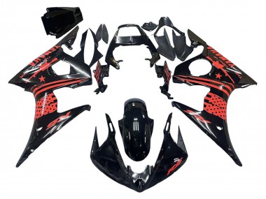 Glossy Black Red 2006-2009 Yamaha YZF R6S Motorcycle Fairing