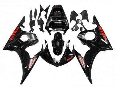 Glossy Black Red 2006-2009 Yamaha YZF R6S Motorcycle Fairings