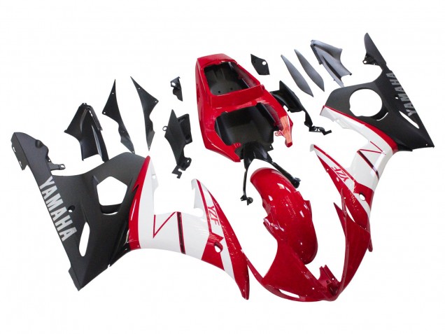 Red White Matte Black 2006-2009 Yamaha YZF R6S Motorcycle Fairings