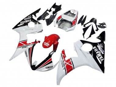 White Red Glossy Black Motul 2006-2009 Yamaha YZF R6S Motorcycle Fairings
