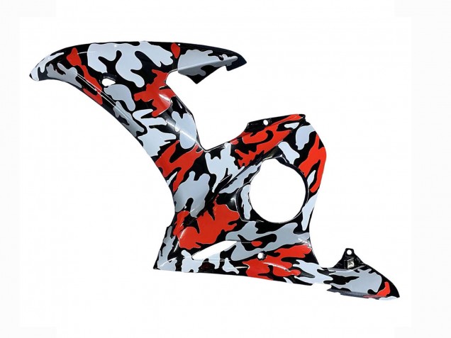 Black Red Grey Camouflage 2006-2009 Yamaha YZF R6S Motorcycle Fairings