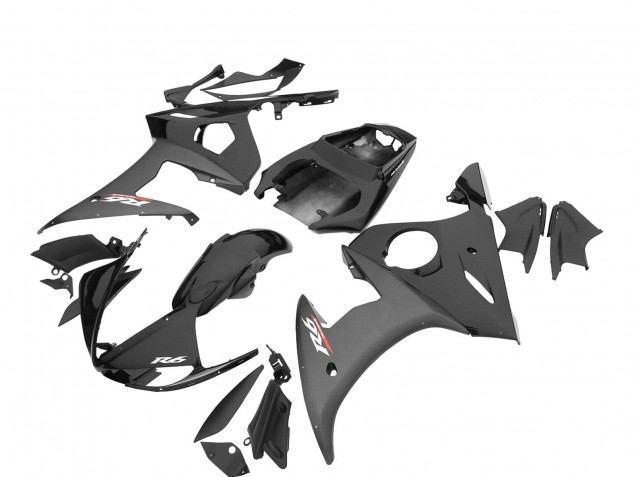 Glossy Black Matte Black 2006-2009 Yamaha YZF R6S Motorcycle Fairings