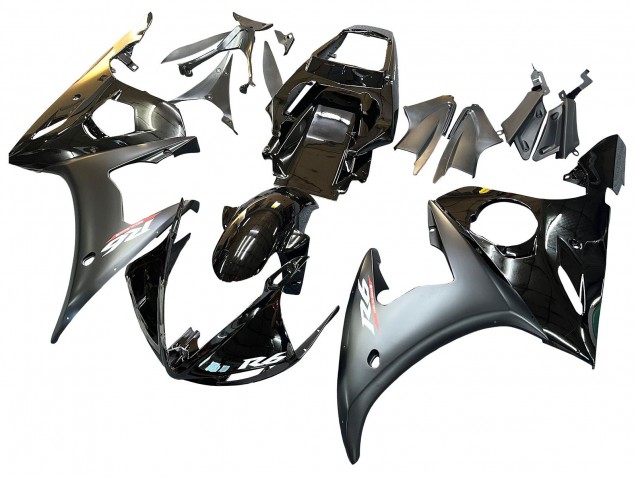 Glossy Black Matte Black Gold Chameleon 2006-2009 Yamaha YZF R6S Motorcycle Fairings